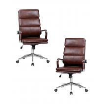  Набор 2 шт Офисное кресло для руководителей DOBRIN ARNOLD, коричневый, фото 1 