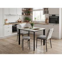  Стол DikLine SKT90 Керамика YB8020125BG ONYX/подстолье черное/опоры черные, фото 5 