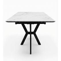  Стол DikLine DI100 Мрамор Кристал белый/опоры черные (2уп.), фото 3 