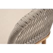  "Марсель" стул плетеный из роупа, основание дуб, роуп серый меланж круглый, ткань бежевая 15052, фото 5 