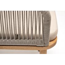  "Марсель" стул плетеный из роупа, основание дуб, роуп серый меланж круглый, ткань бежевая 15052, фото 6 