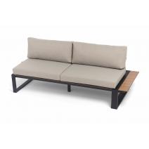  "Тулон" левый модуль, каркас алюминий, HPL "дуб", черный муар, ткань бежевая 15052, фото 1 