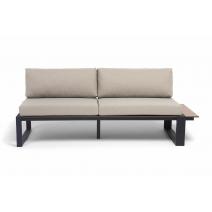  "Тулон" левый модуль, каркас алюминий, HPL "дуб", черный муар, ткань бежевая 15052, фото 3 