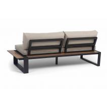  "Тулон" левый модуль, каркас алюминий, HPL "дуб", черный муар, ткань бежевая 15052, фото 5 