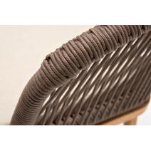  "Марсель" стул плетеный из роупа, основание дуб, роуп коричневый круглый, ткань бежевая 15052, фото 5 