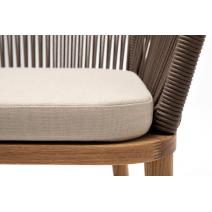  "Марсель" стул плетеный из роупа, основание дуб, роуп коричневый круглый, ткань бежевая 15052, фото 8 