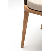  "Марсель" стул плетеный из роупа, основание дуб, роуп коричневый круглый, ткань бежевая 15052, фото 9 