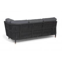  "Верона" правый-угол модуль плетеный из роупа, каркас алюминий темно-серый (RAL7024) муар, роуп темно-серый круглый, ткань темно-серая 027, L220х89, фото 5 