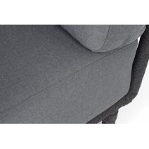  "Верона" правый-угол модуль плетеный из роупа, каркас алюминий темно-серый (RAL7024) муар, роуп темно-серый круглый, ткань темно-серая 027, L220х89, фото 7 