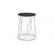  "Перу" журнальный стол из HPL круглый Ø40 H55, каркас из стали серый (RAL 7024), цвет столешницы "дуб", фото 1 