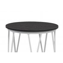  "Перу" журнальный стол из HPL круглый Ø40 H55, каркас из стали серый (RAL 7024), цвет столешницы "дуб", фото 2 