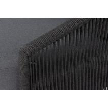  "Верона" левый модуль плетеный из роупа, каркас алюминий темно-серый (RAL7024) муар, роуп темно-серый круглый, ткань темно-серая 027, L131х89, фото 6 