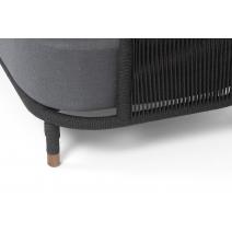  "Верона" левый модуль плетеный из роупа, каркас алюминий темно-серый (RAL7024) муар, роуп темно-серый круглый, ткань темно-серая 027, L131х89, фото 8 