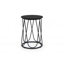  "Перу" журнальный стол из HPL круглый Ø40 H55, каркас из алюминия темно-серый (RAL 7024) муар, цвет столешницы "дуб", фото 1 