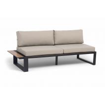  "Тулон" правый модуль, каркас алюминий, HPL "дуб", черный муар, ткань бежевая 15052, фото 3 