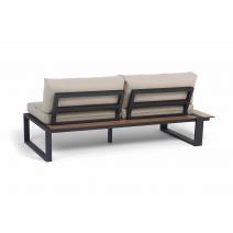  "Тулон" правый модуль, каркас алюминий, HPL "дуб", черный муар, ткань бежевая 15052, фото 5 