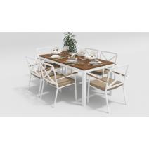  Белла 180 бежевая, алюминий / тик, фото 1 