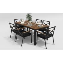  Белла 180 черная, алюминий / тик, фото 1 