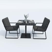  Стол обеденный ДОЛЛА алюминий 80х80 см (1 ножка), фото 2 