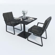  Стол обеденный ДОЛЛА алюминий 80х80 см (1 ножка), фото 3 