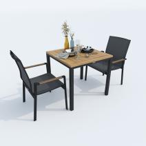  Стол обеденный МИРРА алюминий, поливуд 80х80 см (4 ножки), фото 1 