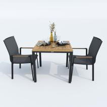  Стол обеденный МИРРА алюминий, поливуд 80х80 см (4 ножки), фото 2 