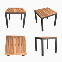  Стол обеденный МИРРА алюминий, поливуд 80х80 см (4 ножки), фото 4 