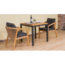  Стол обеденный ТЕЛЛА алюминий, тик 80x80 см (4 ножки), фото 8 