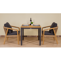  Стол обеденный ТЕЛЛА алюминий, тик 80x80 см (4 ножки), фото 9 