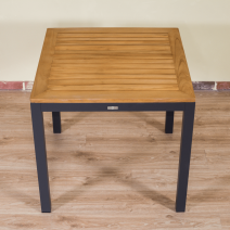  Стол обеденный ТЕЛЛА алюминий, тик 80x80 см (4 ножки), фото 4 