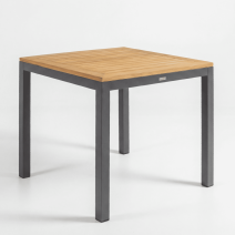  Стол обеденный ТЕЛЛА алюминий, тик 80x80 см (4 ножки), фото 1 