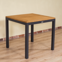  Стол обеденный ТЕЛЛА алюминий, тик 80x80 см (4 ножки), фото 3 