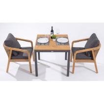  Стол обеденный ТЕЛЛА алюминий, тик 80x80 см (4 ножки), фото 6 