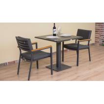  Стол обеденный КАНА алюминий, стекло 80x80 см (1 ножка), фото 9 