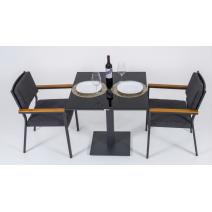  Стол обеденный КАНА алюминий, стекло 80x80 см (1 ножка), фото 7 