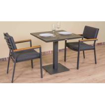  Стол обеденный КАНА алюминий, стекло 80x80 см (1 ножка), фото 8 