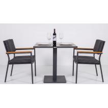  Стол обеденный КАНА алюминий, стекло 80x80 см (1 ножка), фото 6 