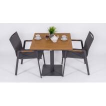  Стол обеденный МИРРА алюминий, поливуд 80х80 см (1 ножка), фото 8 