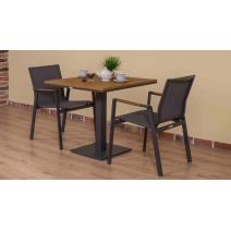  Стол обеденный МИРРА алюминий, поливуд 80х80 см (1 ножка), фото 9 