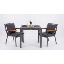  Стол обеденный ДОЛЛА алюминий 80х80 см (4 ножки), фото 4 