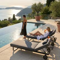  Шезлонг КОСТА С на колесах, каркас карбон, матрас маренго (с подушкой), фото 3 