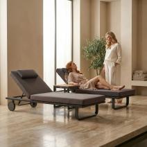  Шезлонг КОСТА С на колесах, каркас карбон, матрас антрацит (с подушкой), фото 4 