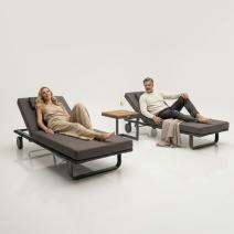  Шезлонг КОСТА С на колесах, каркас карбон, матрас антрацит (с подушкой), фото 3 