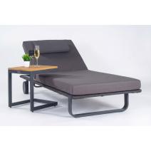  Шезлонг КОСТА С на колесах, каркас карбон, матрас антрацит (с подушкой), фото 6 