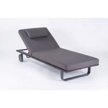  Шезлонг КОСТА С на колесах, каркас карбон, матрас антрацит (с подушкой), фото 5 