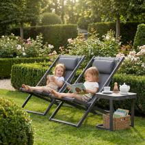  Стул-шезлонг САНТОНИ складной, серый, фото 8 