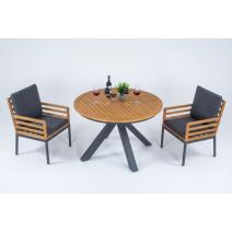  Стол круглый обеденный AMATO карбон, тик, фото 4 