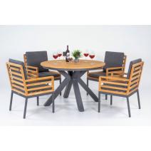  Стол круглый обеденный AMATO карбон, тик, фото 5 