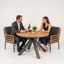  Стол круглый обеденный AMATO карбон, тик, фото 6 