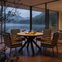  Стол круглый обеденный AMATO карбон, тик, фото 8 